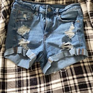 Aeropostale Blue Distressed Jean Shorts